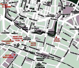 Wroclaw city centre map